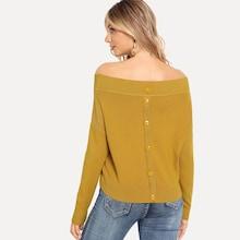Shein Off Shoulder Button Back Jumper
