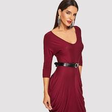 Shein Solid Drape Dress