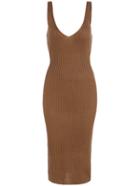 Shein Khaki Spaghetti Strap Slim Sweater Dress