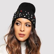 Shein Rhinestone Decorated Beanie Hat