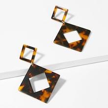 Shein Leopard Pattern Square Drop Earrings