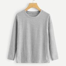 Shein Round Neck Ribbed Tee