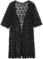 Shein Black Half Sleeve Lace Crochet Hollow Coat