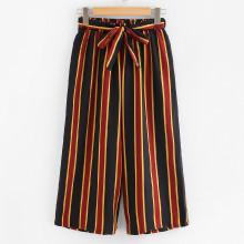 Shein Knot Front Striped Pants