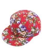 Shein Red Floral Print Baseball Cap