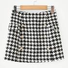 Shein Double-breasted Houndstooth Skirt