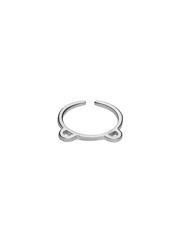 Shein Silver Cute Little Bear Simple Ring