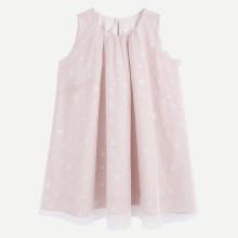 Shein Girls Star Print Mesh Overlay Dress