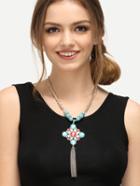 Shein Boho Turquoise Tassel Pendant Necklace