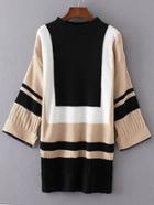 Shein Color Block Split Cuff Sweater Dress