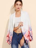 Shein Rose Print Double Breasted Blazer