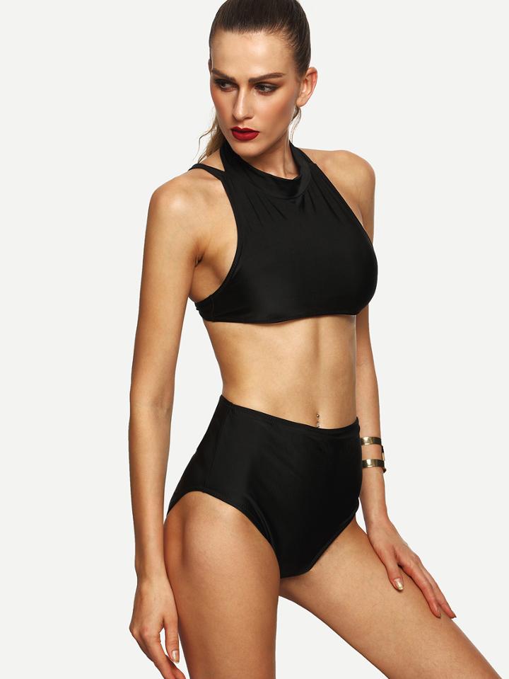 Shein Strappy Racerback High Waist Bikini Set
