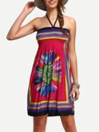 Shein Halter Flower Print Beach Dress