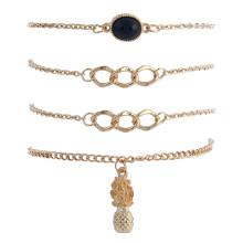 Shein Pineapple Charm Chain Bracelet 4pcs
