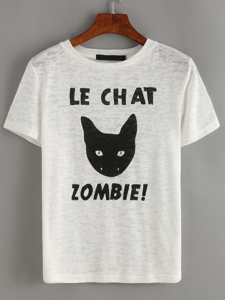 Shein Panther Print T-shirt