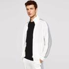 Shein Men Zip Up Mock-neck Striped Jacket & Pants