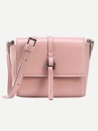 Shein Ring Strap Embellished Flap Bag - Pink
