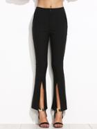 Shein Black Split Front Flare Pants