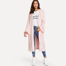 Shein Bell Sleeve Fluffy Duster Coat