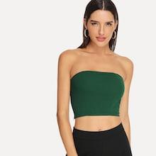 Shein Crop Solid Tube Top