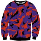 Shein 3d Digital Printing Black Purple Pattern Sweatshirts Harajuku