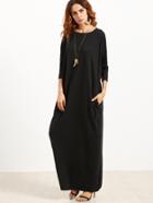 Shein Scoop Neck Shift Maxi Dress