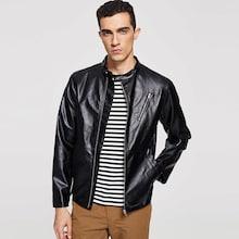 Shein Men Zip Up Pu Jacket