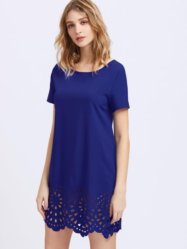 Shein Laser Cut Hem Tee Dress
