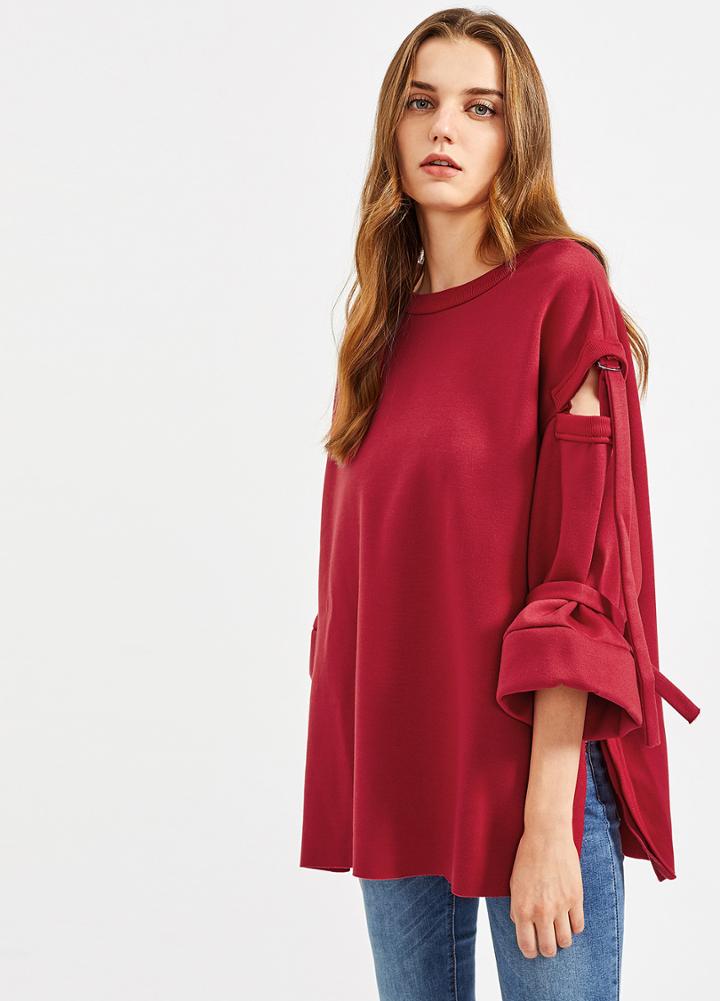Shein Split Side Taped Detail Sweatshirt