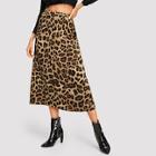 Shein Elastic Waist Leopard Print Skirt