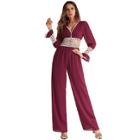 Shein Hollow Out Tie Back Wide Leg Jumpsuit