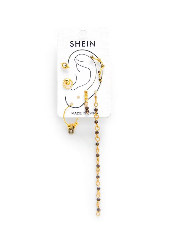 Shein Beaded Chain Earring Set