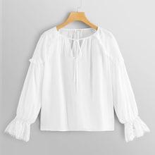 Shein Knot V-notch Neck Lace Cuff Top