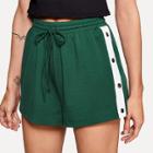Shein Buttoned Contrast Side Drawstring Shorts