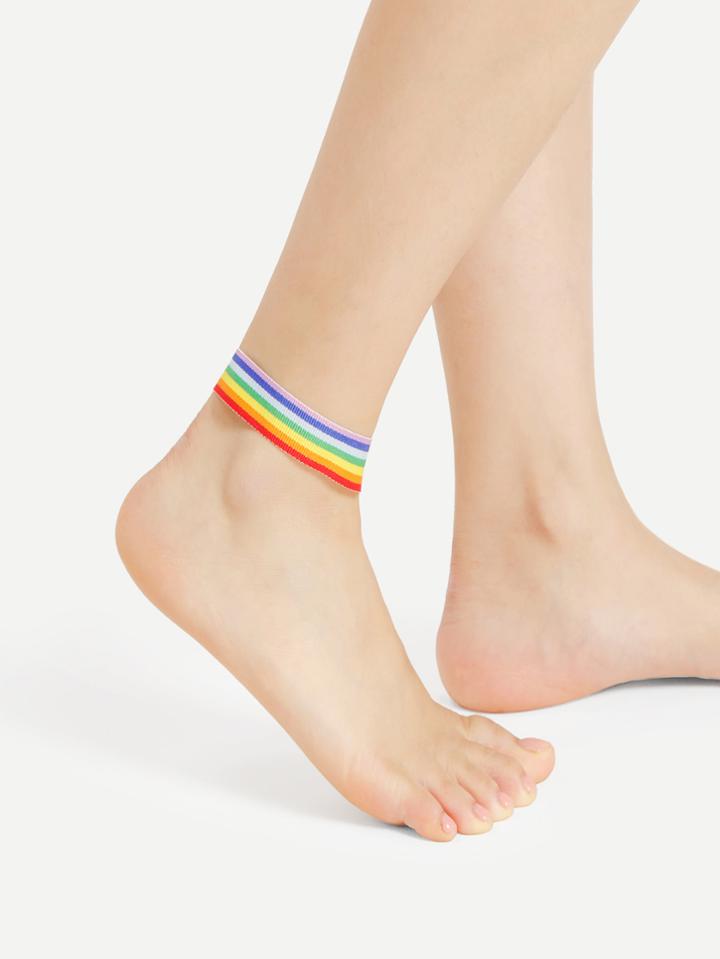 Shein Knitted Rainbow Round Anklet