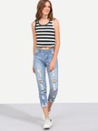 Shein Ripped Light Blue Skinny Jeans