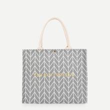 Shein Letter And Geometric Pattern Tote Bag