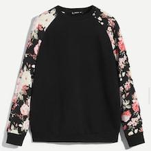 Shein Men Floral Raglan Sleeve Pullover