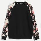 Shein Men Floral Raglan Sleeve Pullover