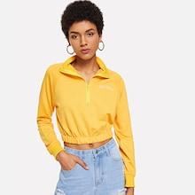 Shein Slogan Embroidered Zip Up Sweatshirt
