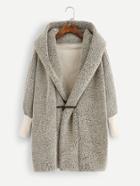 Shein Faux Shearling Hooded Coat