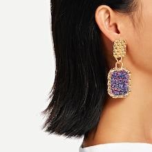 Shein Snakeskin Pattern Textured Drop Earrings