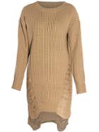 Shein Khaki Sides Ripped Sweater Dress