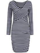 Shein Black White V Neck Striped Bodycon Dress