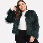 Shein Plus Solid Faux Fur Coat