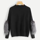 Shein Drop Shoulder Faux Fur Jumper