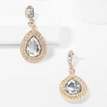 Shein Rhinestone Water Drop Shaped Earrings