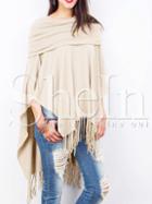 Shein Apricot Asymmetric Fringe Loose Cap
