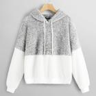 Shein Color Block Teddy Hoodie