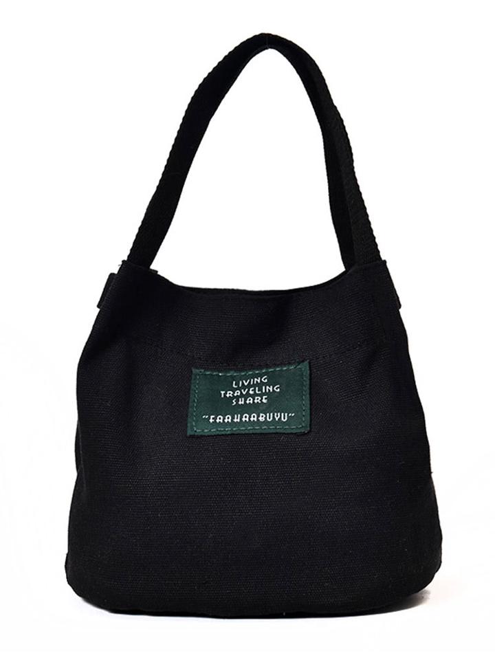 Shein Letter Print Canvas Tote Bags